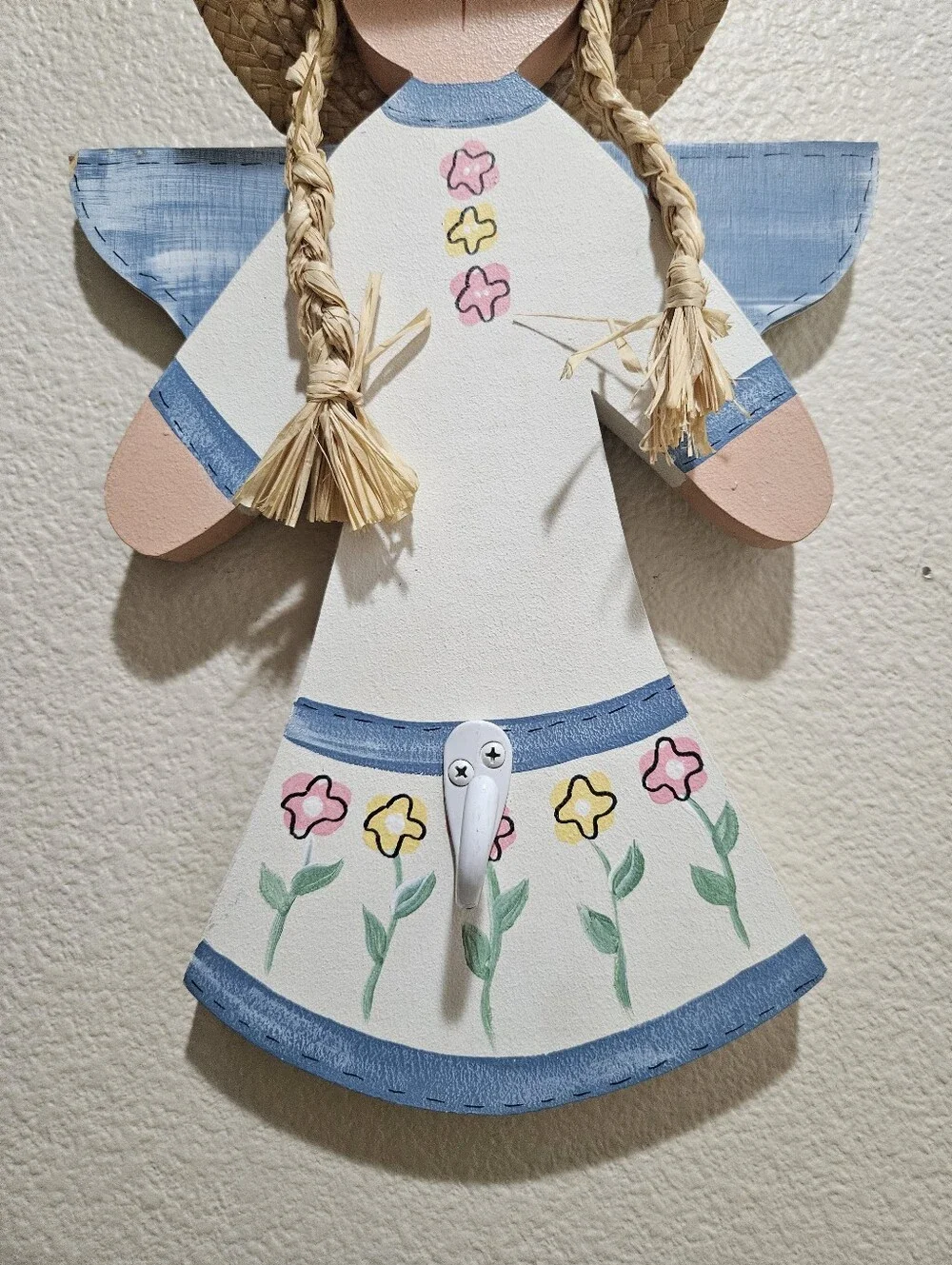 Handcrafted Blue and White Angel Wall Hook